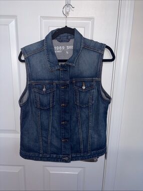 Gap Denim Vest - Blue Jean Vest Sleeveless Jacket